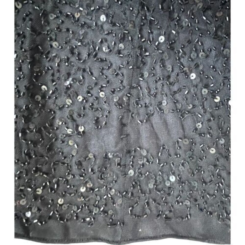 Mac Duggal 5615 Embellished Multi Color Floral High Neck Black Gown Size 4 - Picture 14 of 16